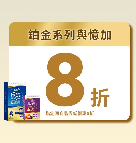白蘭氏健康周年慶單次購鉑金系列最低8折