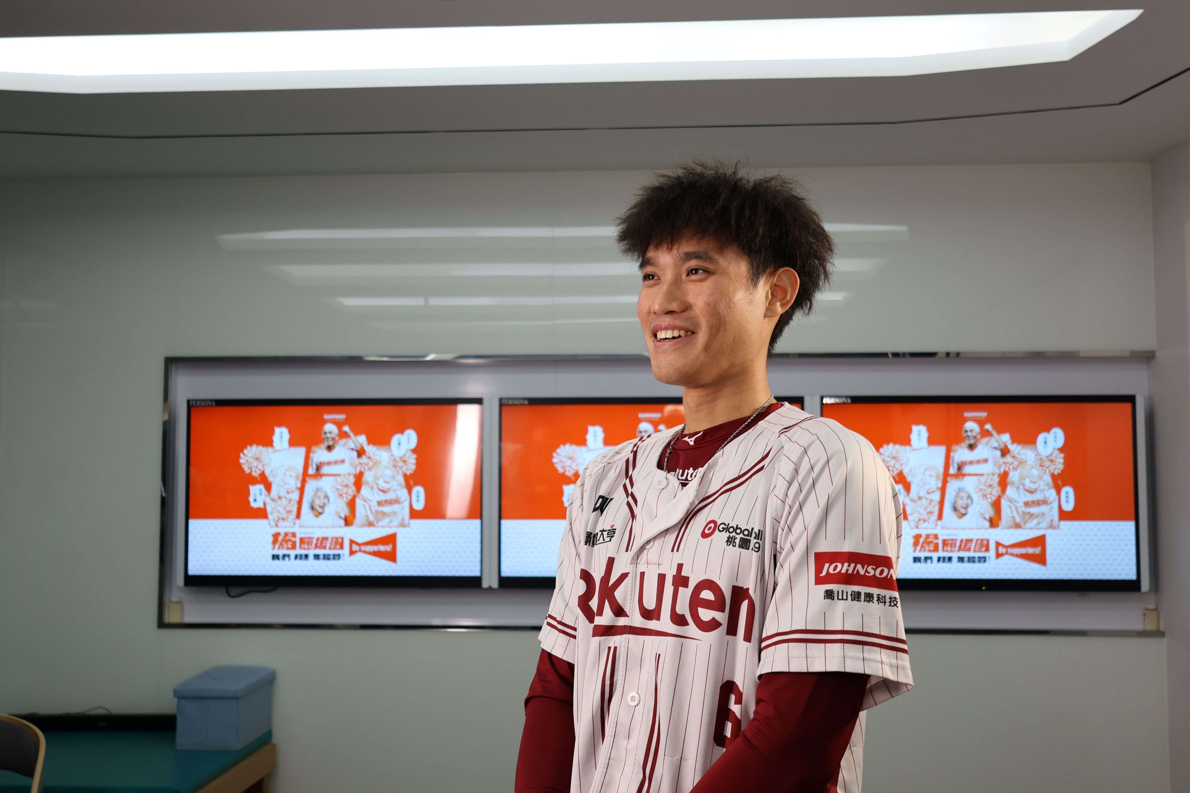 樂天桃猿的林承飛分享到：「參與『Be supporters!』計畫的爺爺、奶奶給我很多啟發，讓我更有動力在球場上做得更好。」